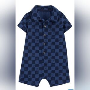 NWT Carter's Checkered Blue Baby Romper